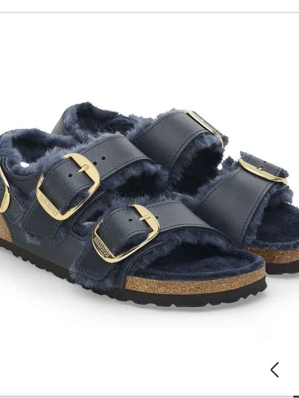 Birkenstock Milano Big Buckle Shearling Oiled Leather Midnight Blue SZ 8 NIB - Picture 8 of 9